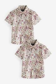 Pink Floral Short Sleeve Shirt And Bow Tie Set (3mths-7yrs) - Image 5 of 8