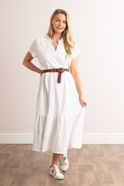 Lakeland Clothing Isla Pointelle Midi White Dress - Image 1 of 7