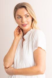 Lakeland Clothing Isla Pointelle Midi White Dress - Image 6 of 7