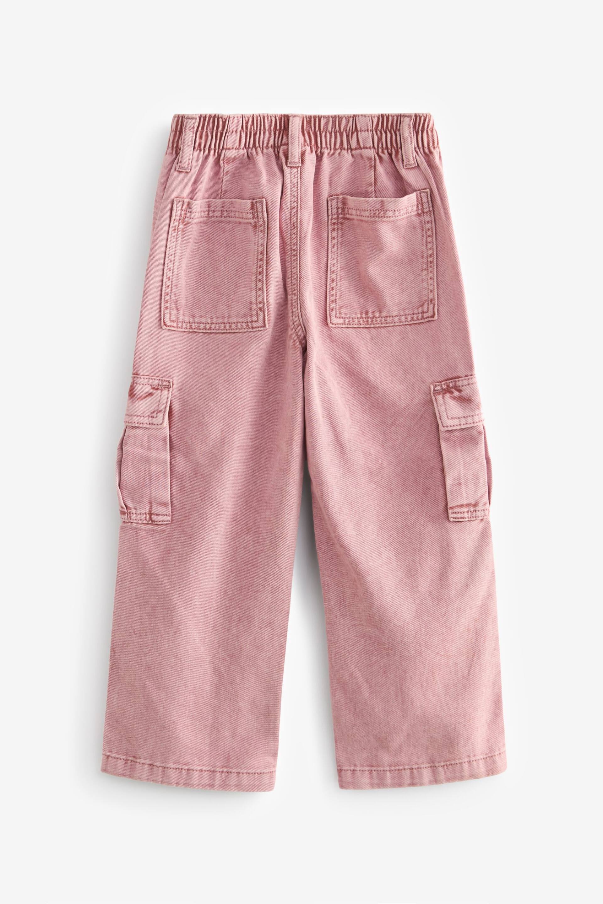 Pink Wide Leg Cargo Jeans (3-16yrs) - Image 2 of 3