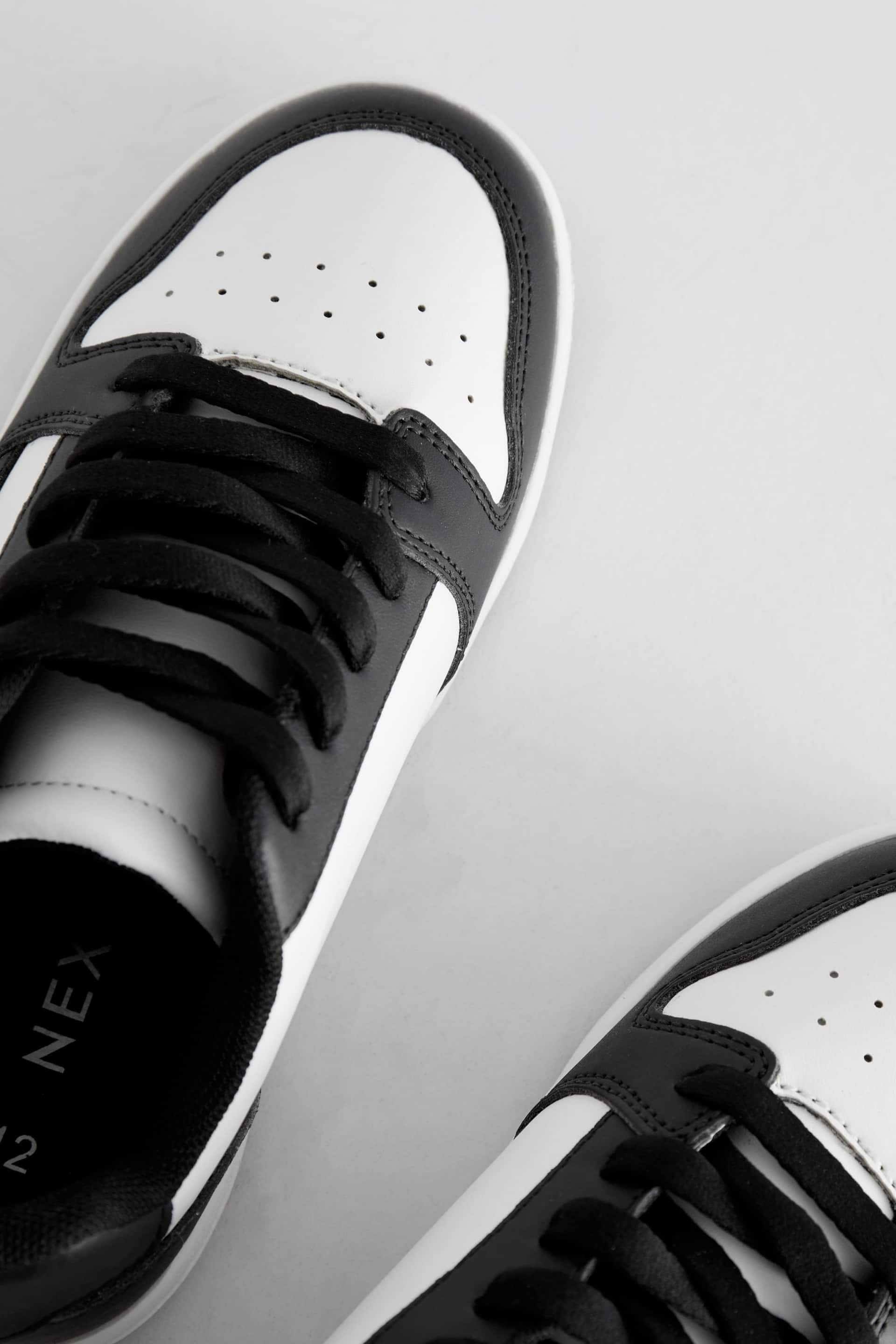 White/ Black Lace-Up Trainers - Image 7 of 8