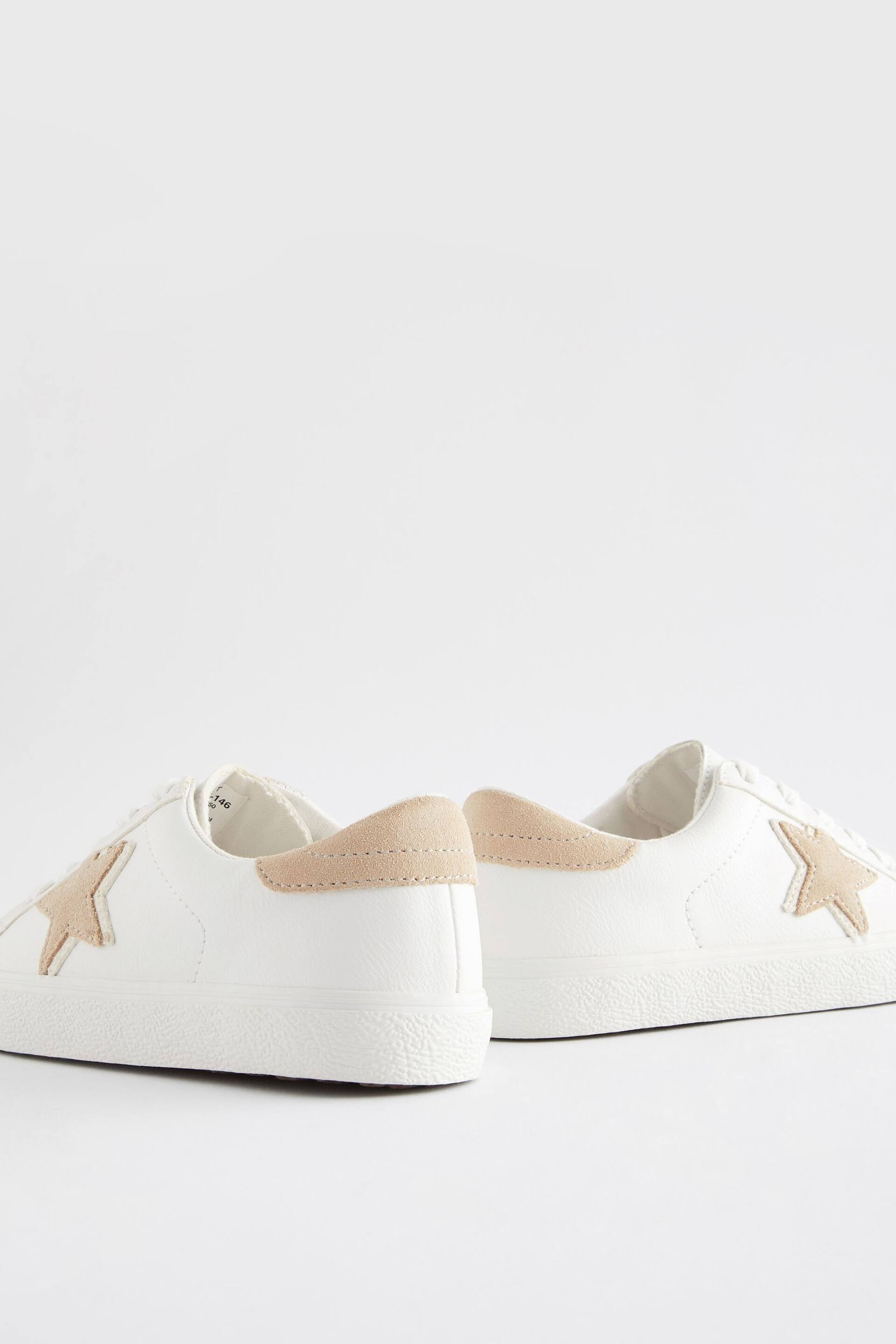 White Neutral Standard Fit (F) Star Lace-Up Trainers - Image 3 of 5