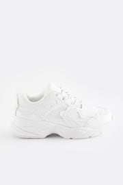 White Chunky Lace Up Trainers - Image 5 of 8