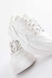 White Chunky Lace Up Trainers - Image 7 of 8