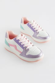 Purple Metallic Lace-Up Trainers - Image 1 of 5