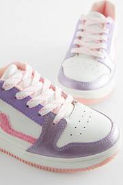 Purple Metallic Lace-Up Trainers - Image 4 of 5