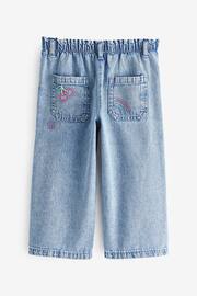 Mid Blue Denim Heart Patch Wide Leg Jeans (3mths-7yrs) - Image 6 of 7