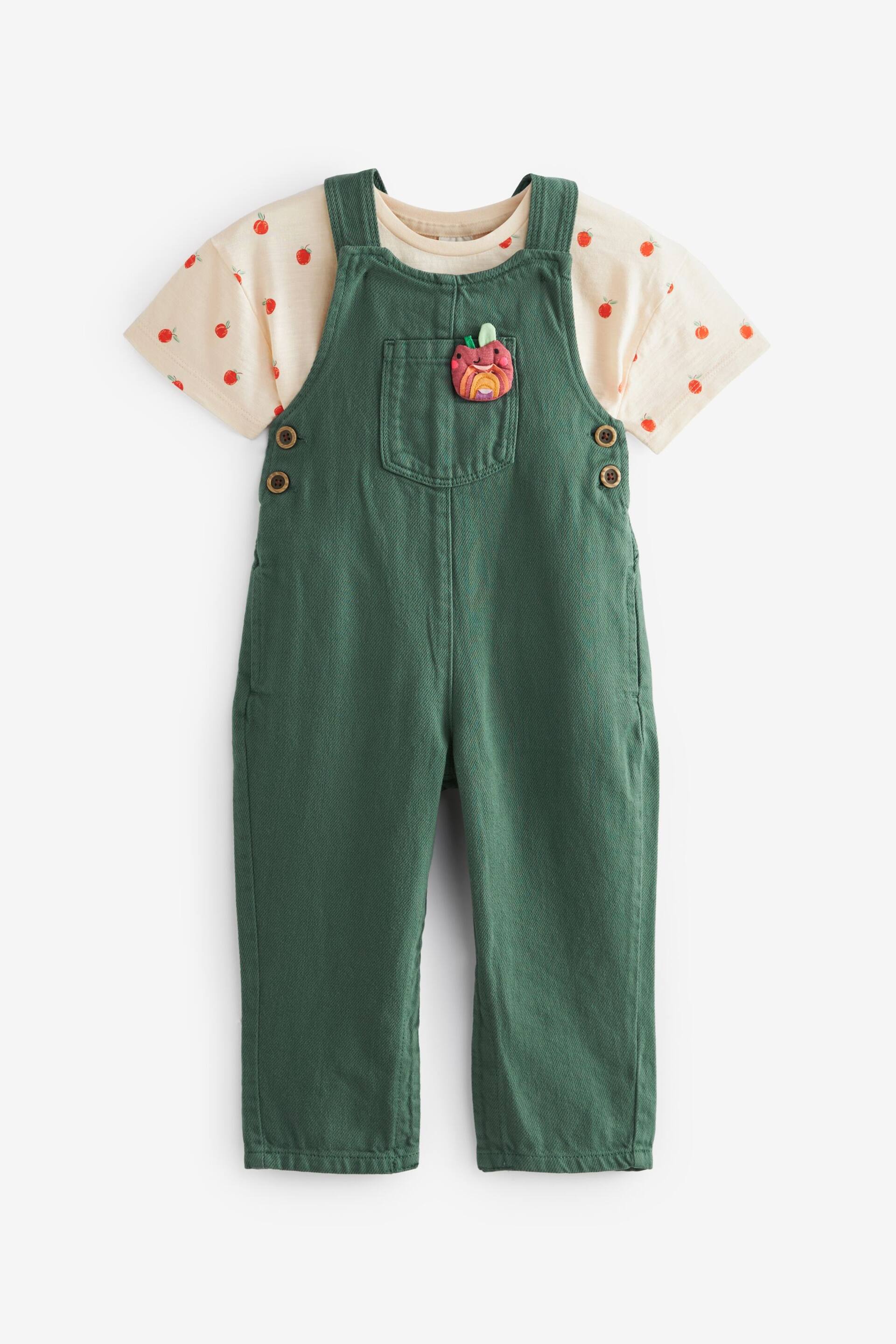 Green Dungarees and T-Shirt Set (3mths-7yrs) - Image 4 of 7