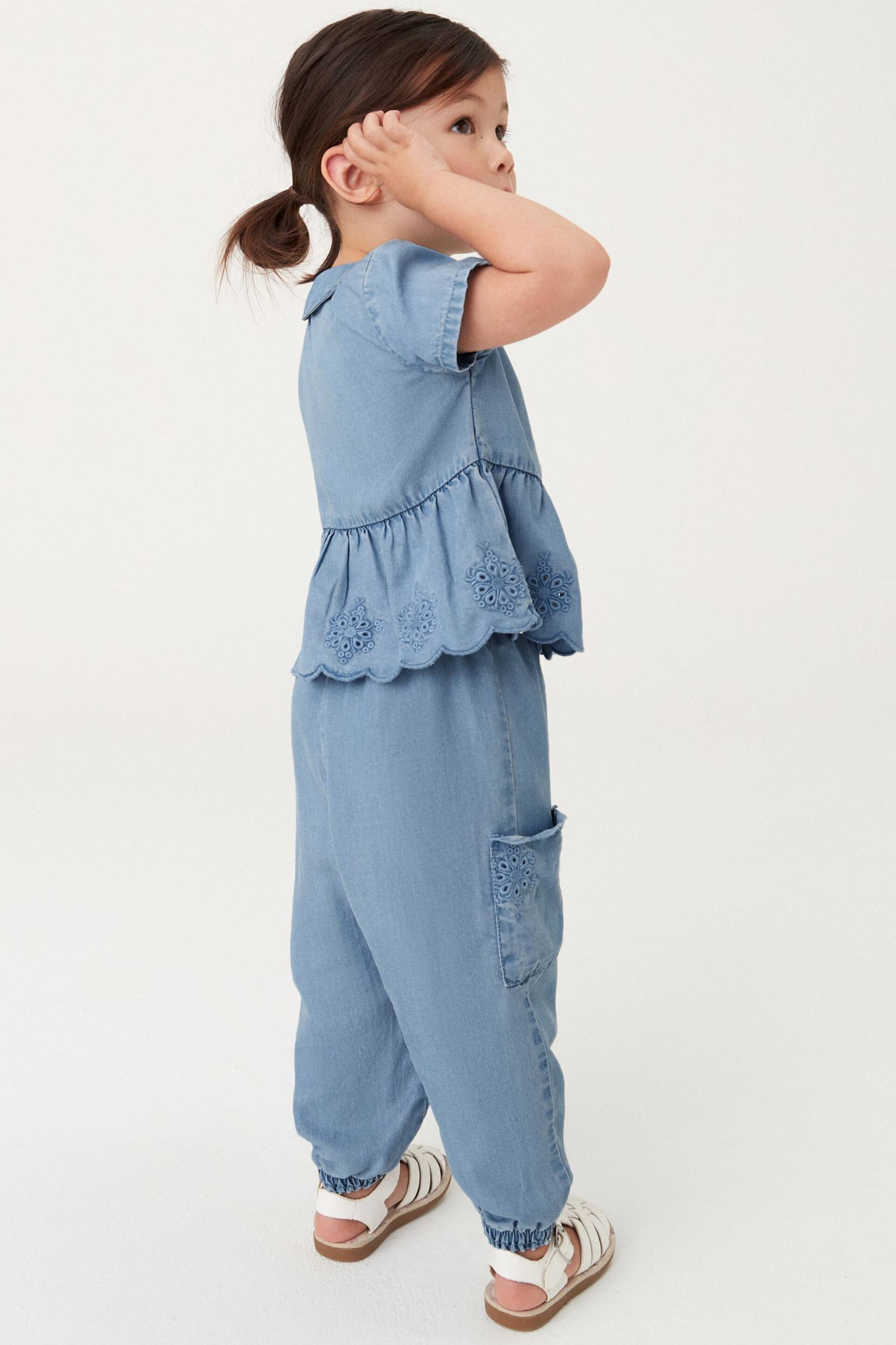 Denim Broderie Shirt and Trousers Set (3mths-7yrs) - Image 4 of 7