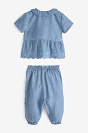 Denim Broderie Shirt and Trousers Set (3mths-7yrs) - Image 6 of 7