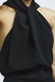 Reiss Black Talulah Atelier Halter Neck Midi Dress - Image 2 of 4