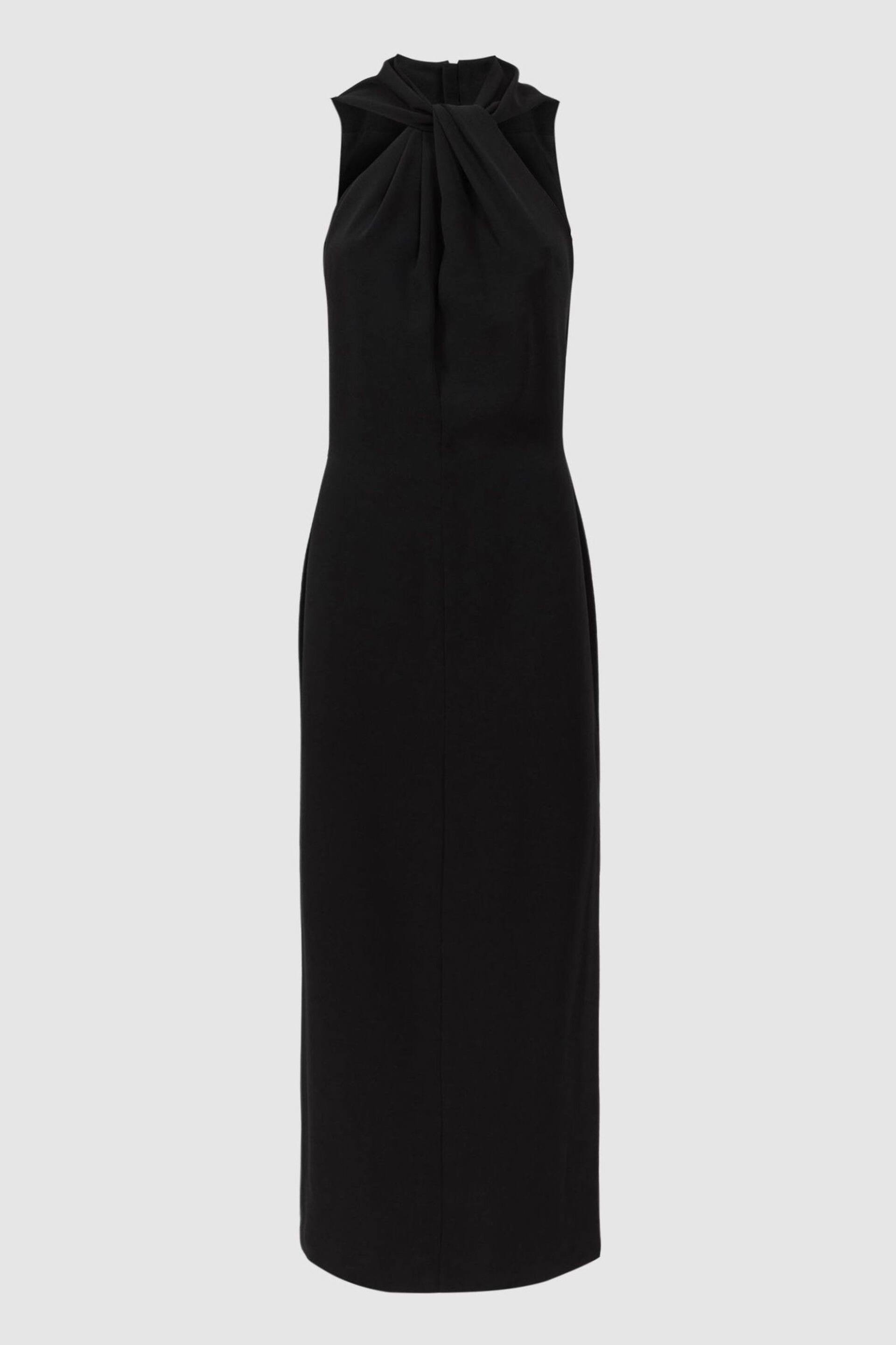 Reiss Black Talulah Atelier Halter Neck Midi Dress - Image 3 of 4