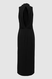 Reiss Black Talulah Atelier Halter Neck Midi Dress - Image 4 of 4