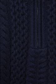 Reiss Navy Bantham Junior Slim Fit Knitted Half-Zip Jumper - Image 6 of 6