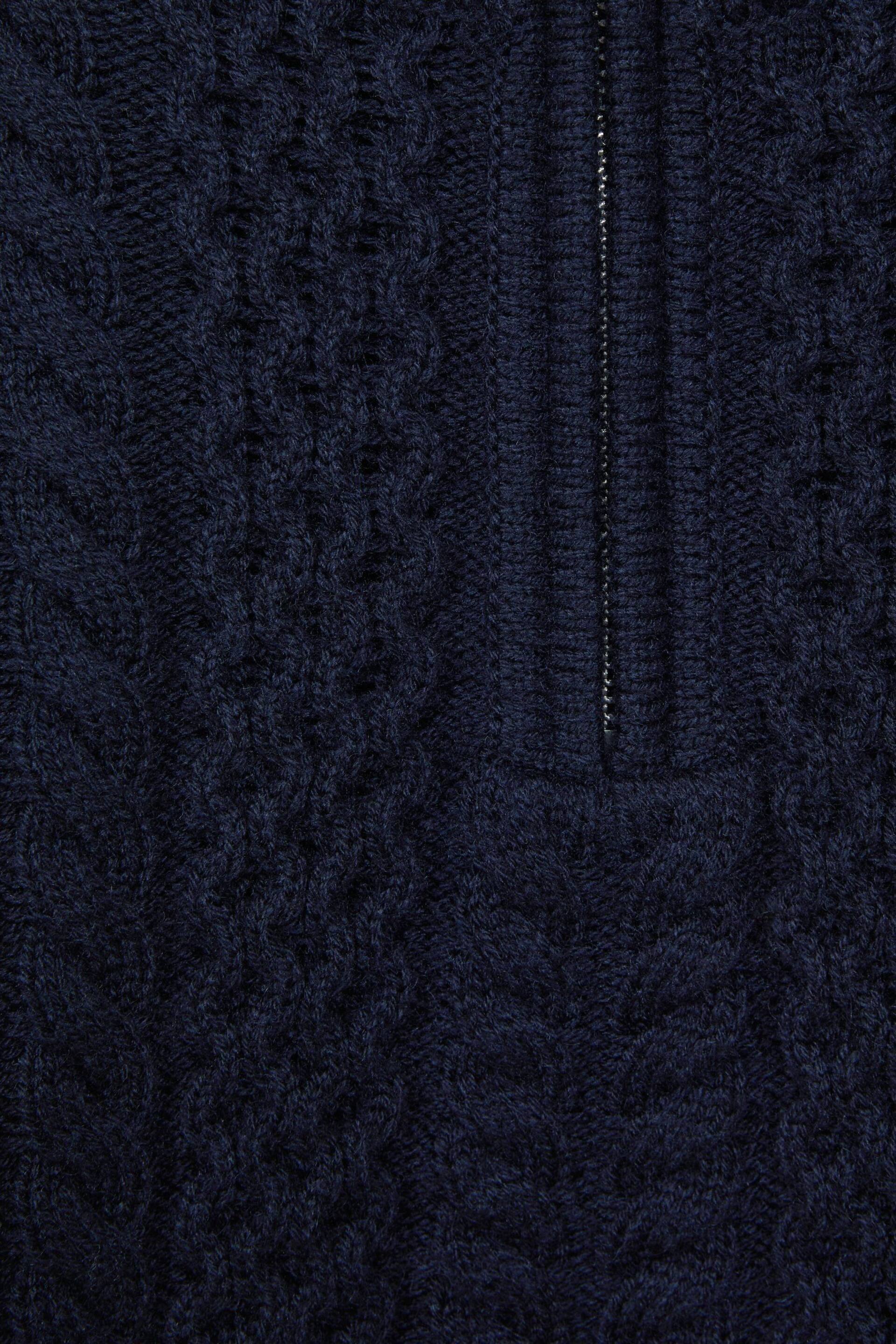 Reiss Navy Bantham Junior Slim Fit Knitted Half-Zip Jumper - Image 6 of 6