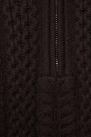 Reiss Chocolate Bantham Junior Slim Fit Knitted Half-Zip Jumper - Image 6 of 6