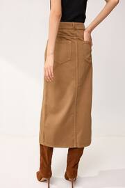 Rust Brown Denim Maxi Skirt - Image 3 of 6