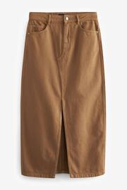 Rust Brown Denim Maxi Skirt - Image 5 of 6