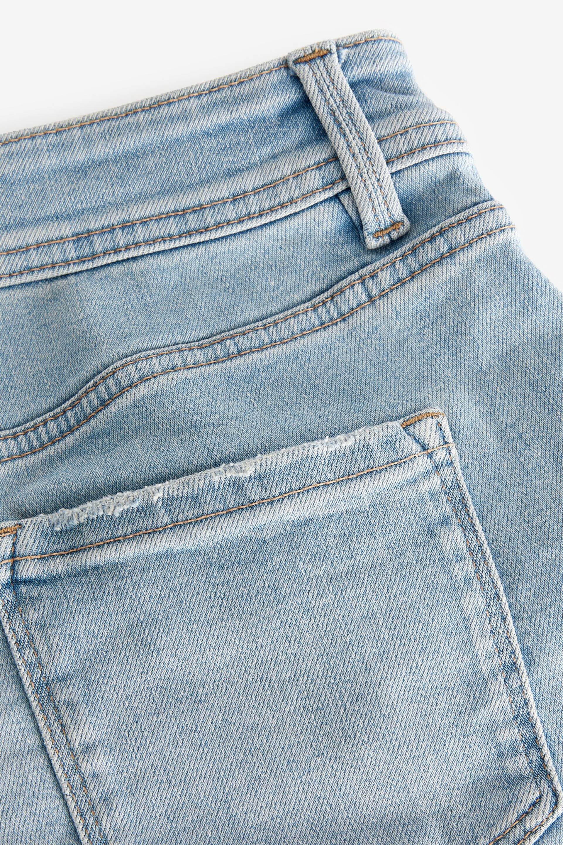 Bleach Blue Denim Knee Length Shorts - Image 8 of 9