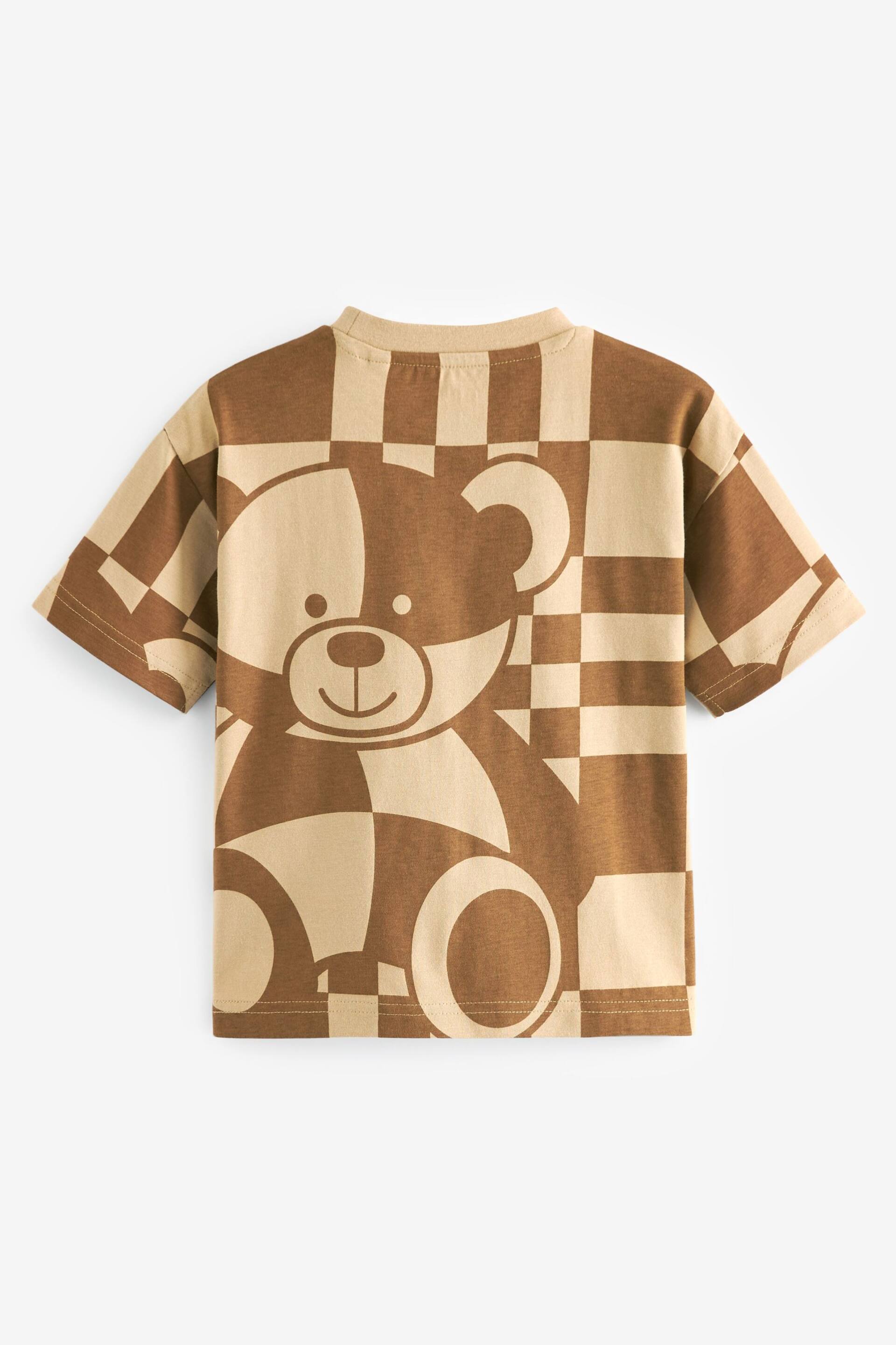 Tan Bear All-Over Print Short Sleeve T-Shirt (3mths-7yrs) - Image 4 of 5