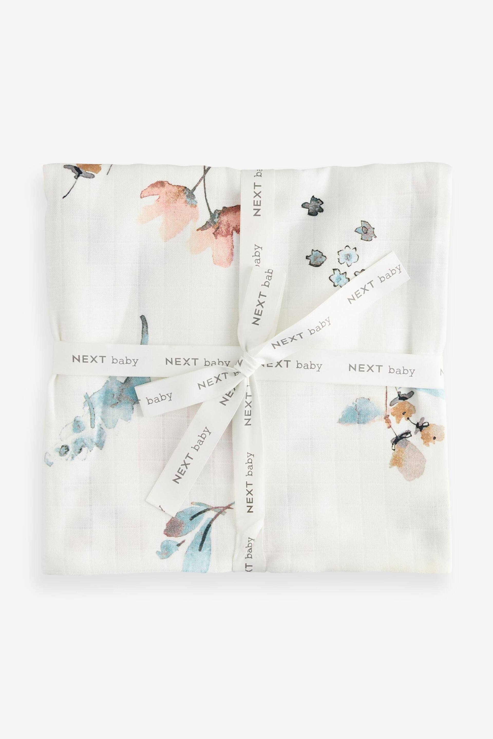 Cream Floral Extra Large Multipurpose Baby Muslin - Image 3 of 3