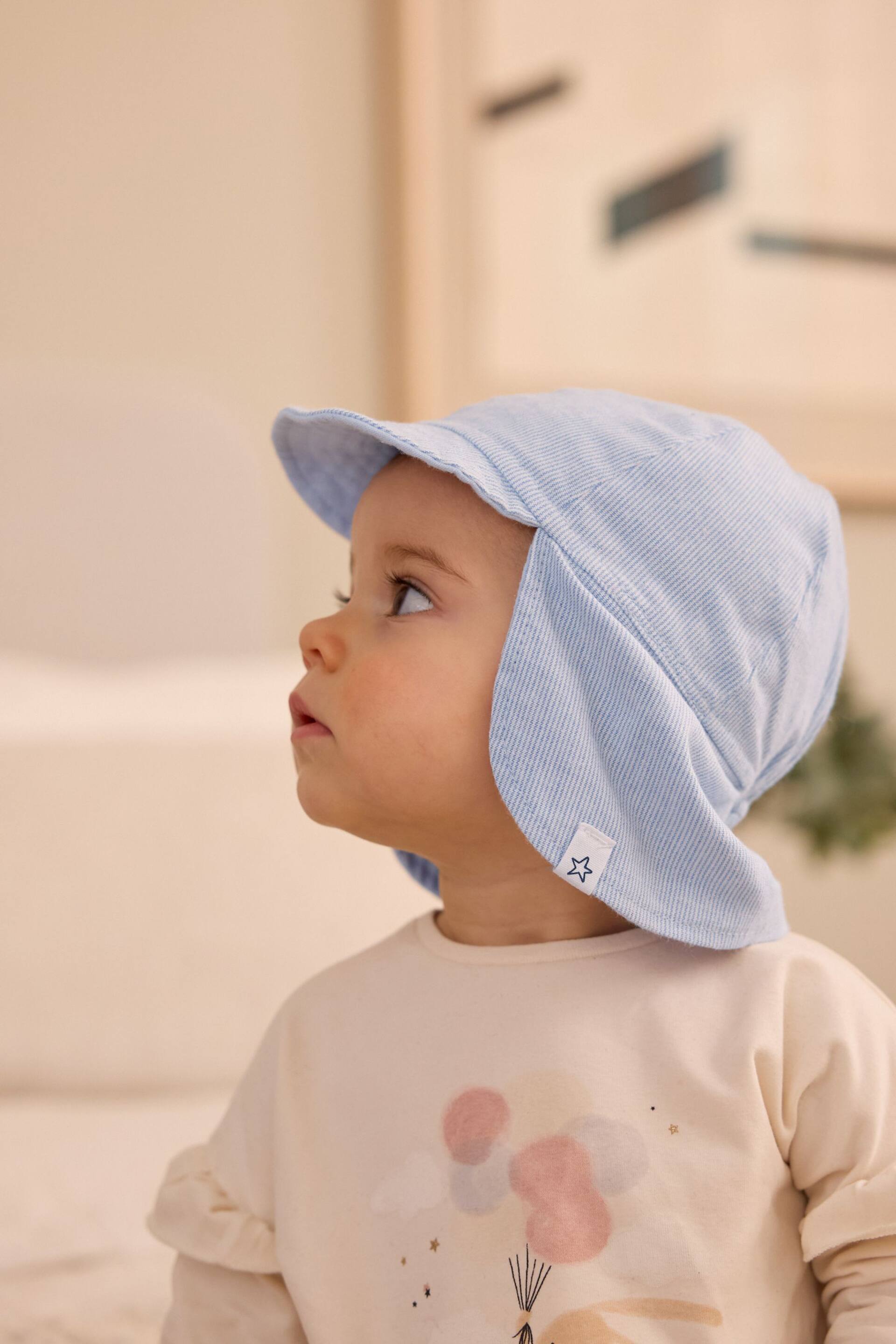Blue Reversible Legionnaire Baby Hat (0mths-2yrs) - Image 2 of 4