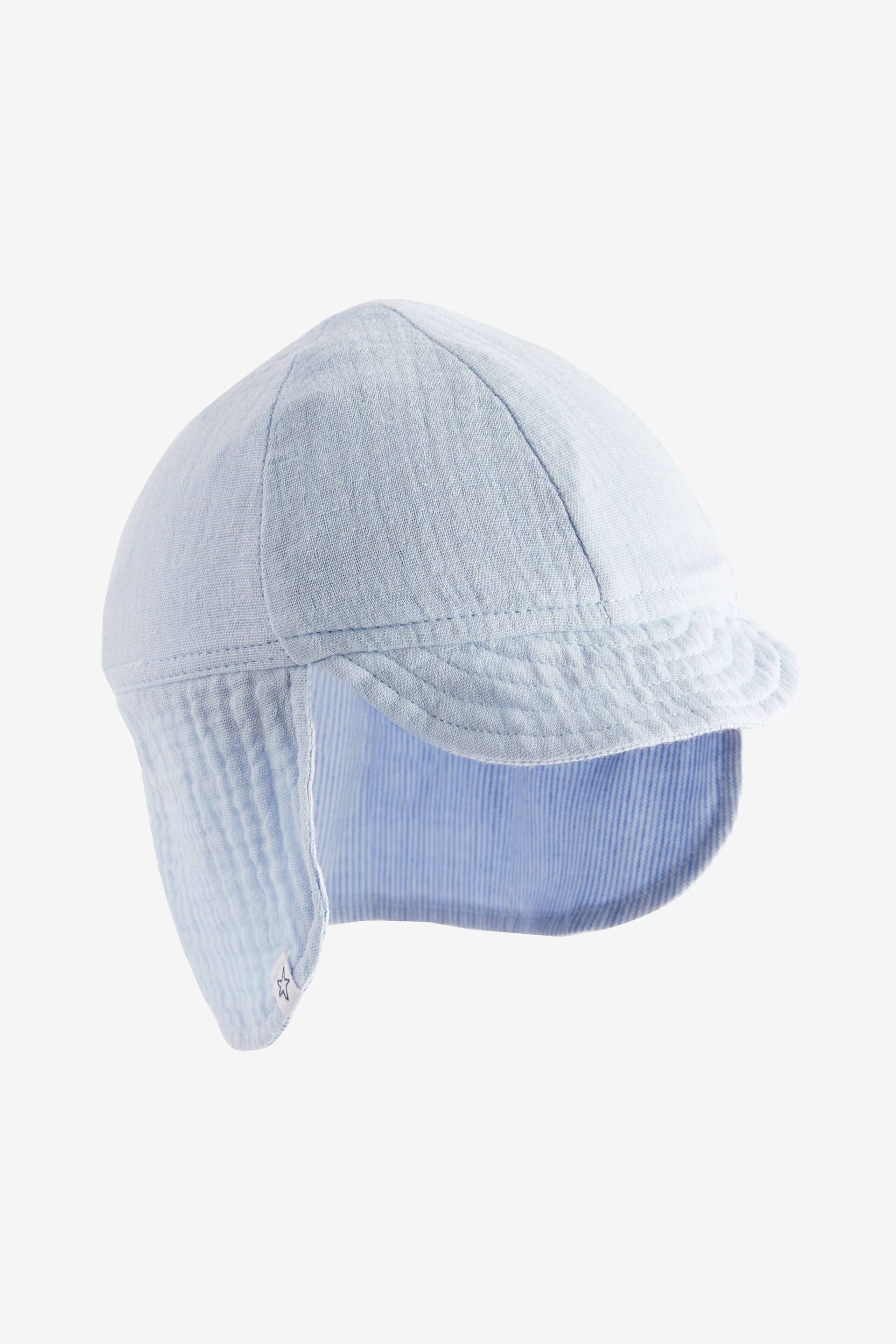 Blue Reversible Legionnaire Baby Hat (0mths-2yrs) - Image 3 of 4