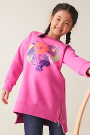Pink Sequin/ Bead Embellished Heart Soft Jumper Dress (3-16yrs) - Image 2 of 8