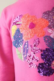 Pink Sequin/ Bead Embellished Heart Soft Jumper Dress (3-16yrs) - Image 5 of 8