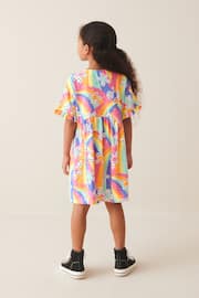 Rainbow Flower Short Sleeve Cotton Jersey Dress (3-16yrs) - Image 3 of 6