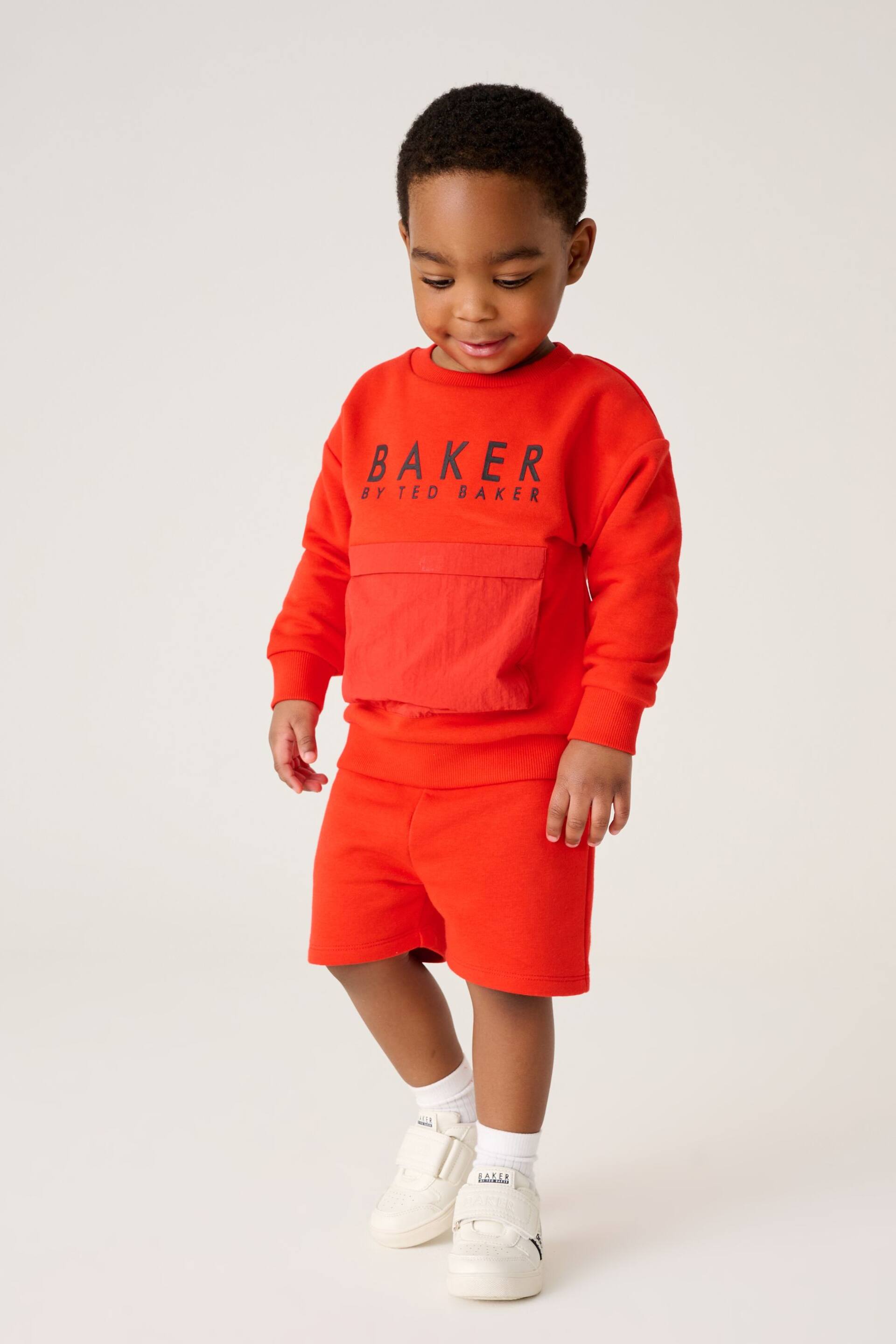 Baker by Ted Baker Red Nylon Sweatshirt and Short Set - Image 1 of 9