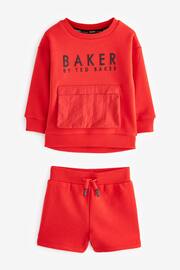 Baker by Ted Baker Red Nylon Sweatshirt and Short Set - Image 6 of 9