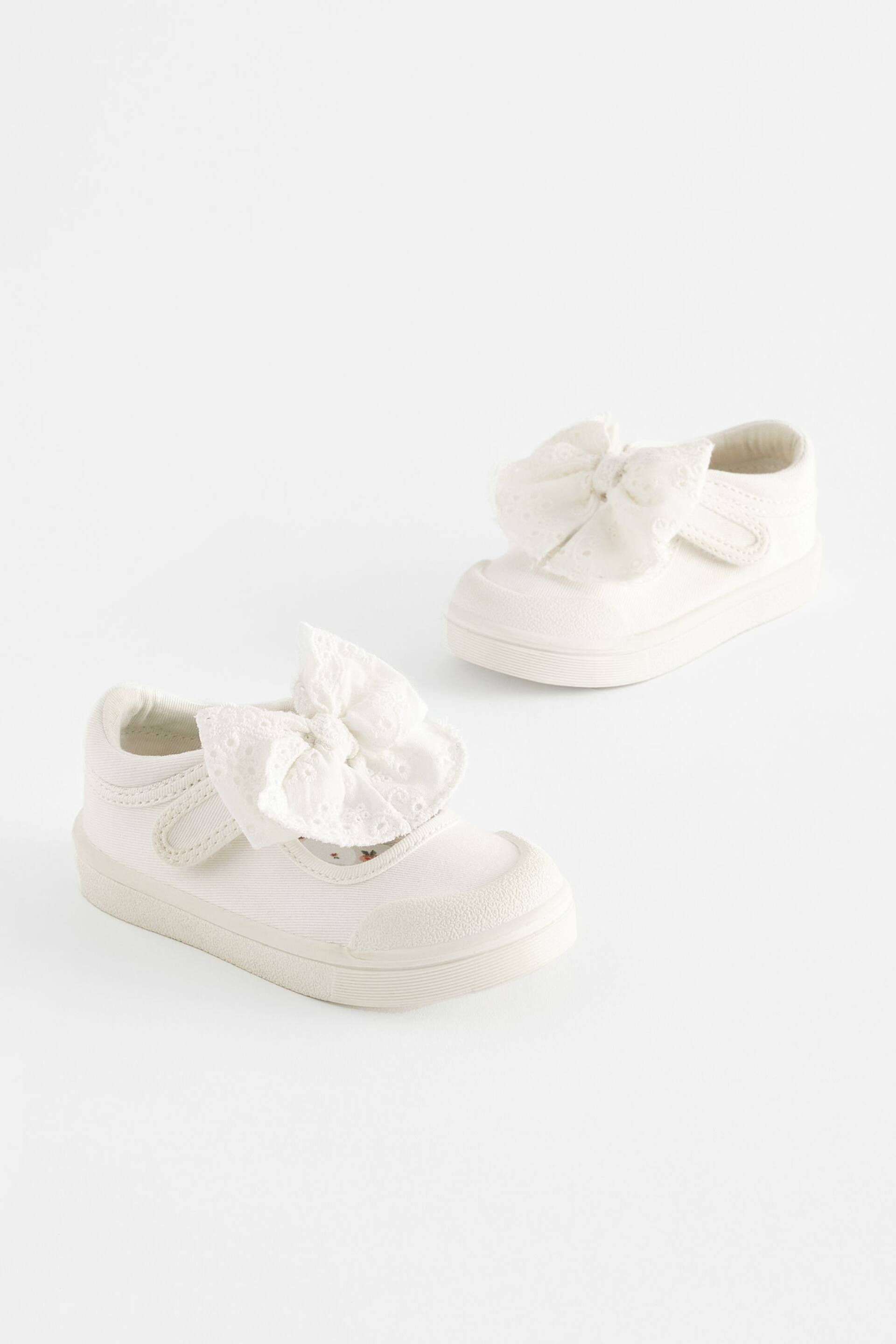 White Standard Fit (F) Machine Washable Mary Jane Shoes - Image 1 of 6