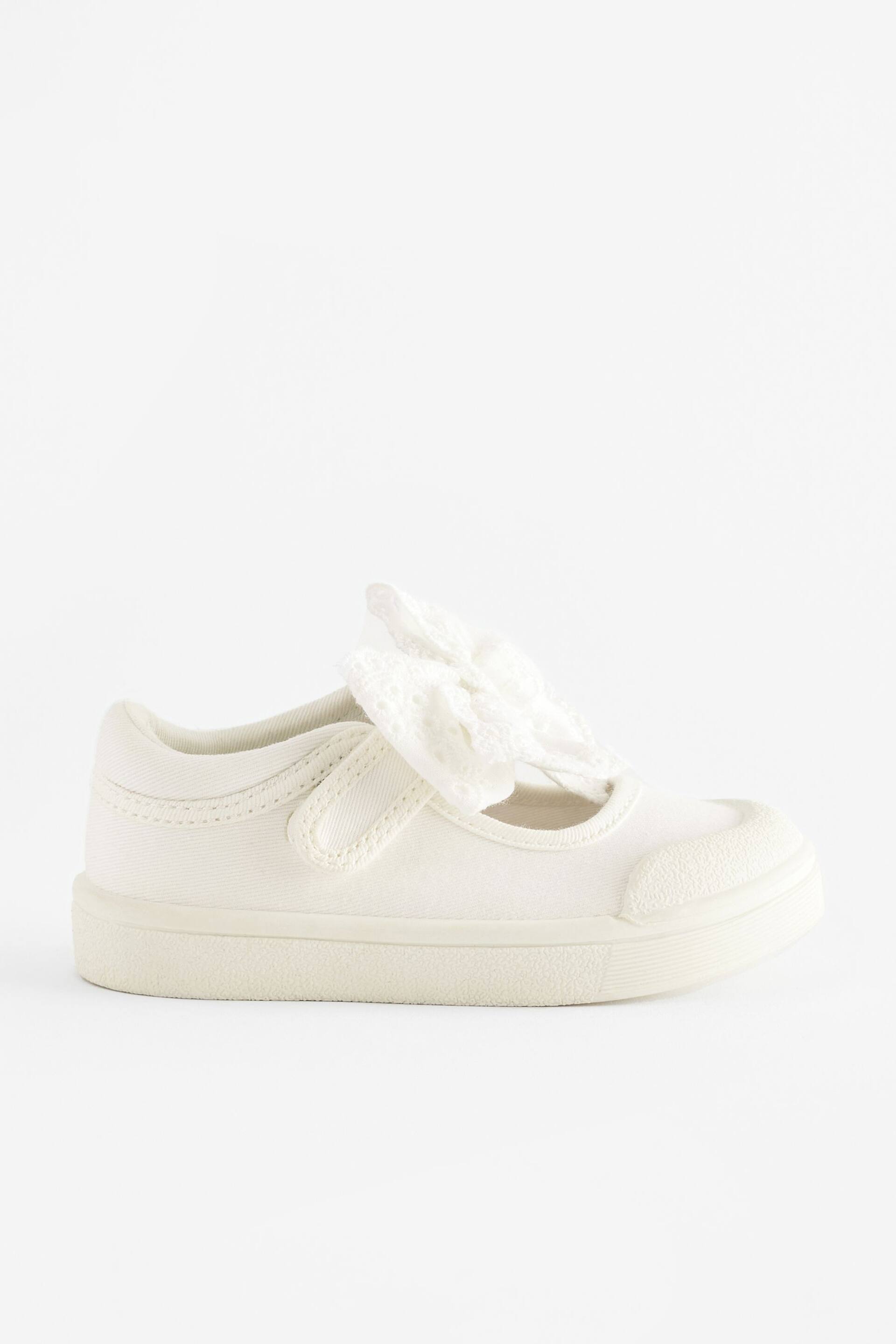 White Standard Fit (F) Machine Washable Mary Jane Shoes - Image 2 of 6