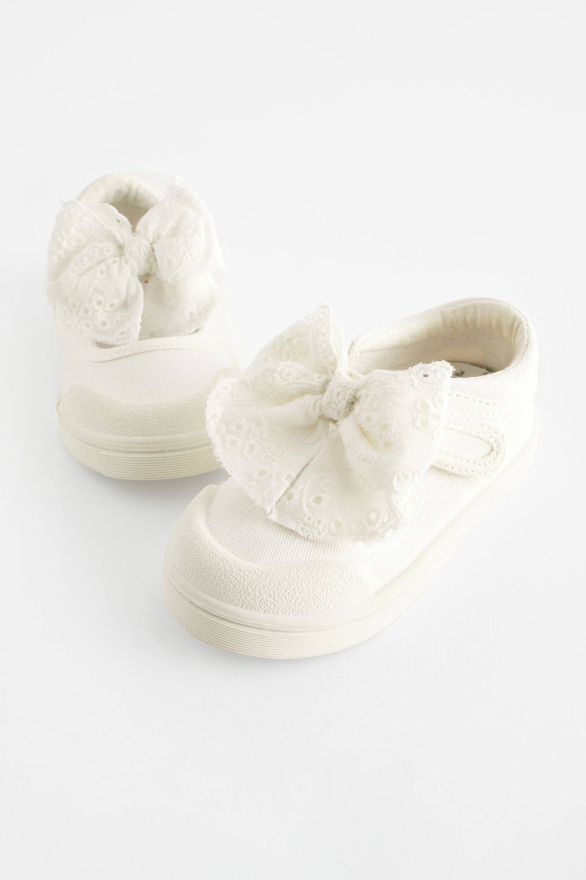 White Standard Fit (F) Machine Washable Mary Jane Shoes - Image 5 of 6