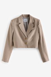 Mink Brown Cropped Single Button Blazer - Image 5 of 6
