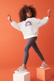 Multi Rainbow Pink Sparkle Crew Top and Leggings Set (3-16yrs) - Image 2 of 7