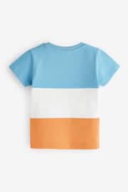 Blue/Orange Short Sleeve Colourblock T-Shirt (3mths-7yrs) - Image 2 of 3