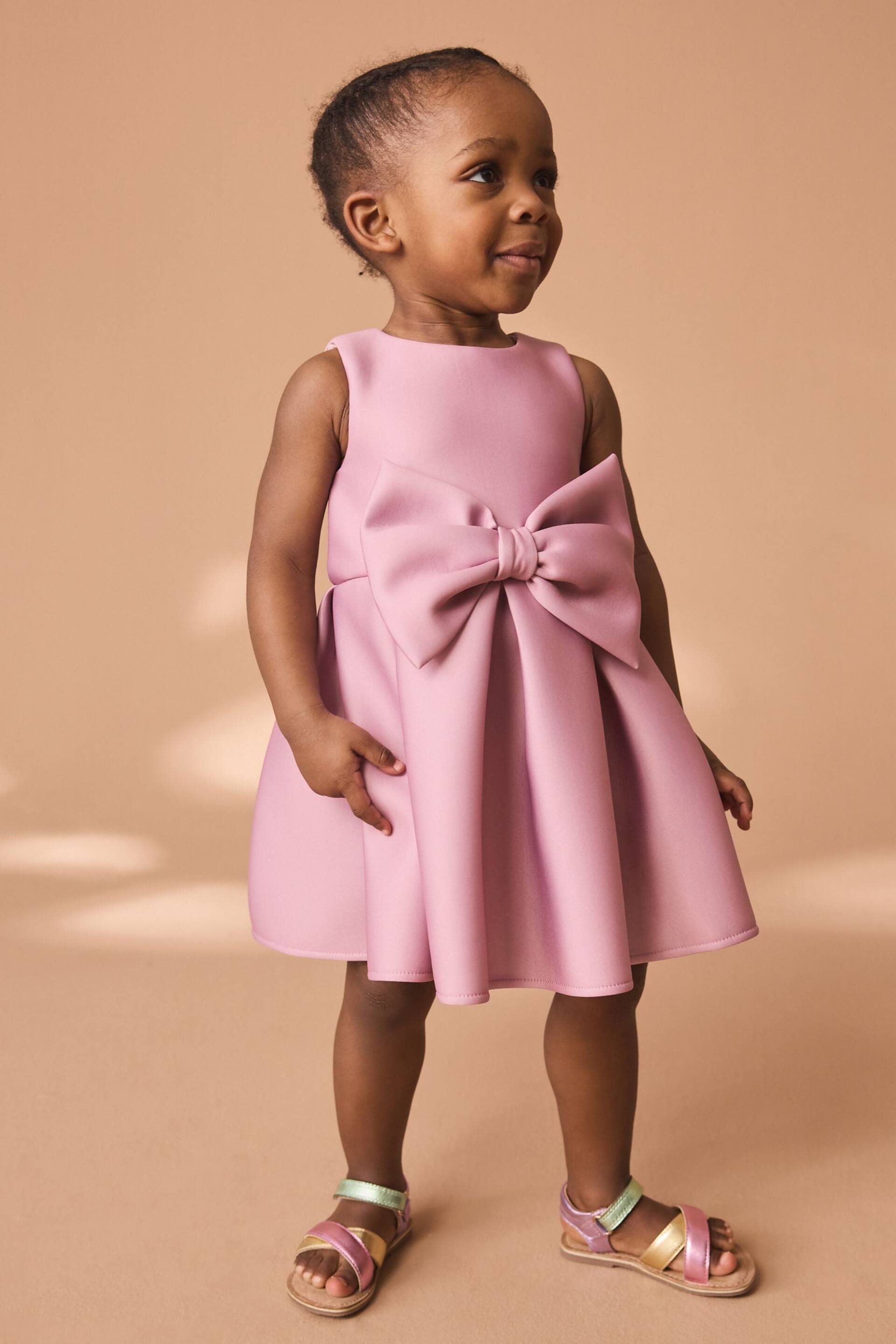 Bright Pink Bow Party Dress (3mths-7yrs) - Image 2 of 7