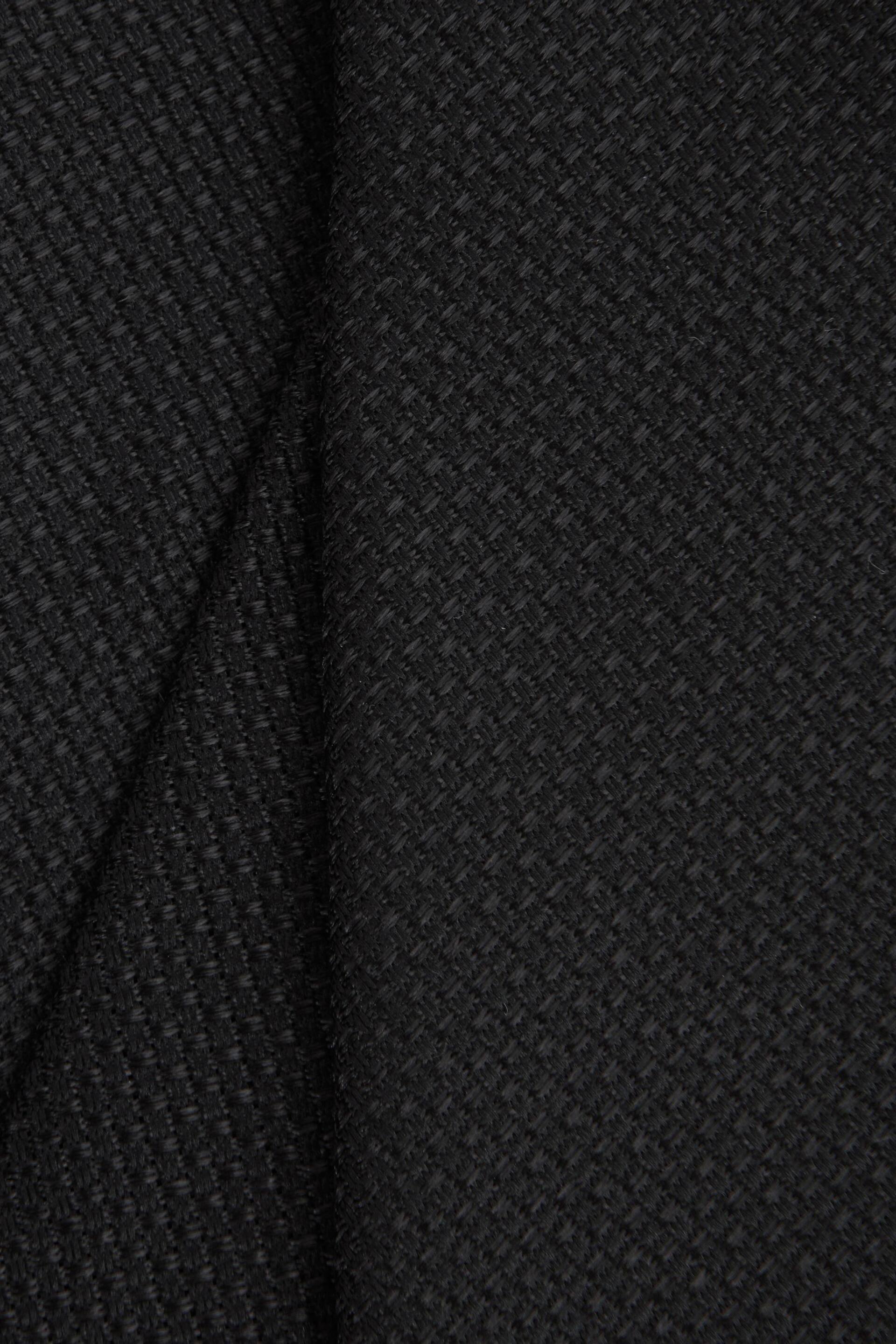 Reiss Black Ceremony Textured Silk Blend Tie - Image 5 of 5