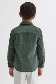 Reiss Ivy Green Bonucci Senior Corduroy Twin Pocket Overshirt - Image 5 of 6