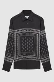 Reiss Black/White Gozo Paisley Button-Through Shirt - Image 2 of 4