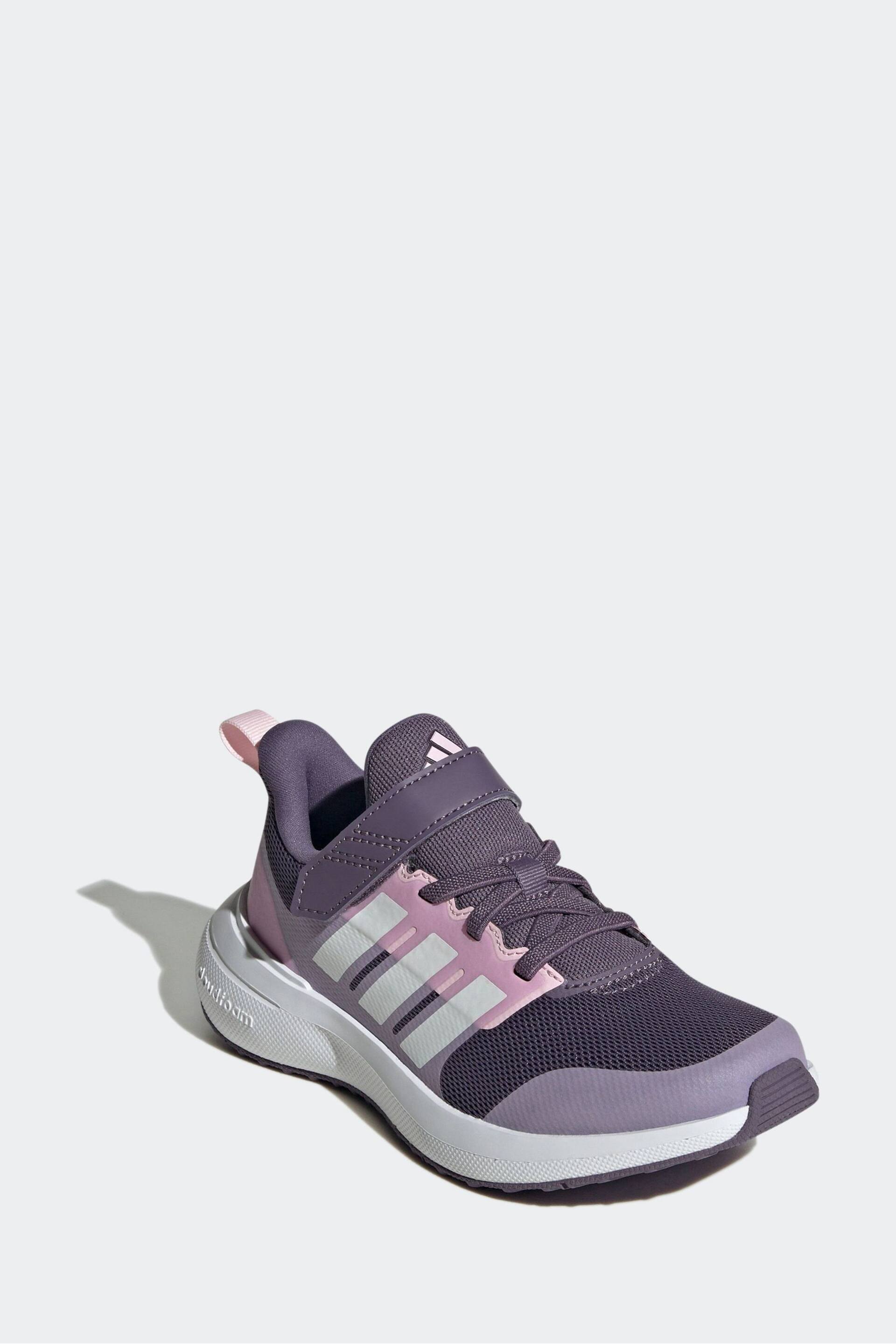 adidas Purple Kids Sportswear Fortarun 2.0 Cloudfoam Elastic Lace Top Strap Trainers - Image 3 of 9