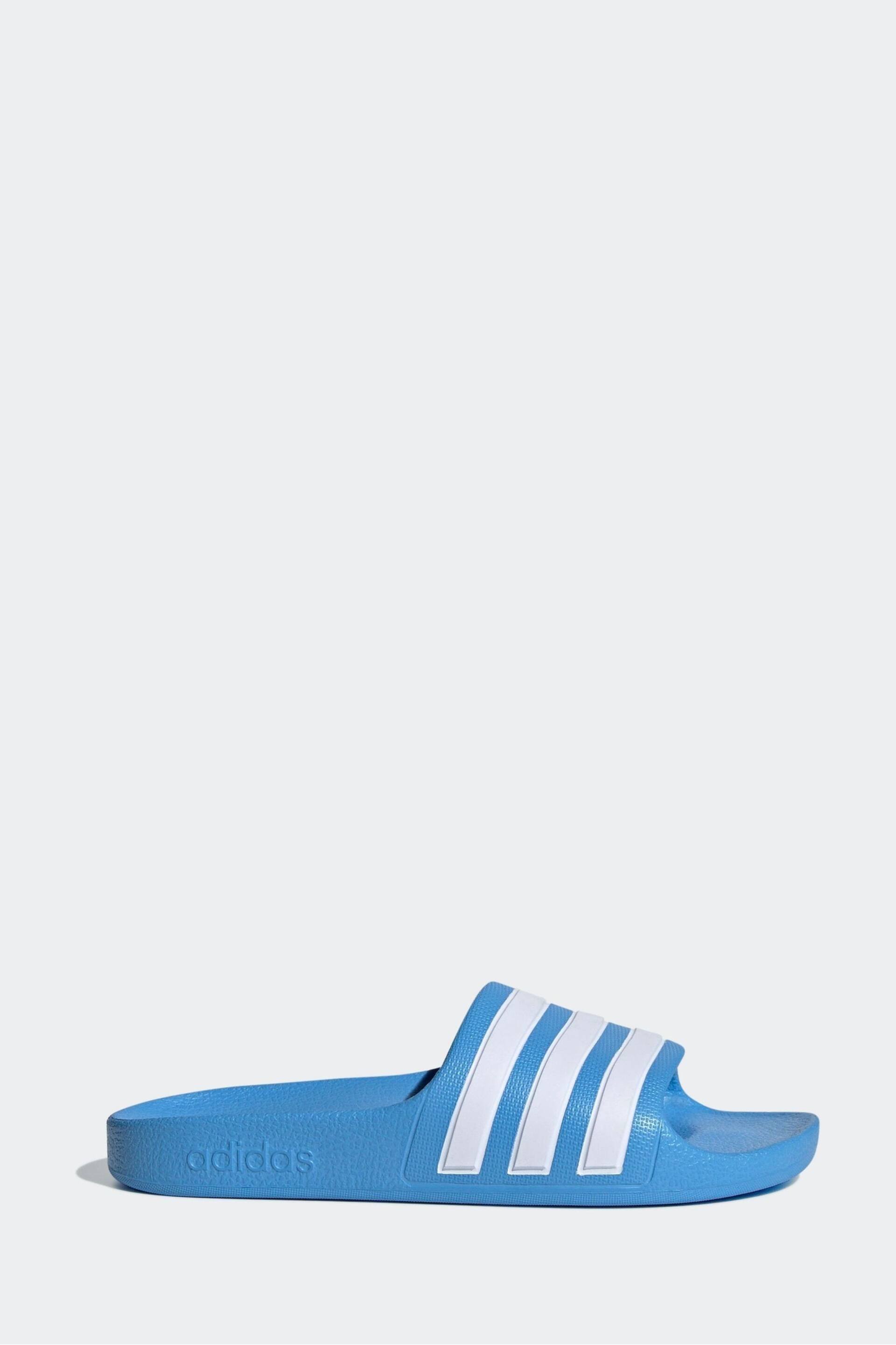 adidas Blue Adilette Youth Kids Sliders - Image 10 of 11