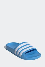 adidas Blue Adilette Youth Kids Sliders - Image 3 of 11