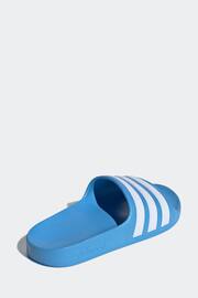 adidas Blue Adilette Youth Kids Sliders - Image 4 of 11