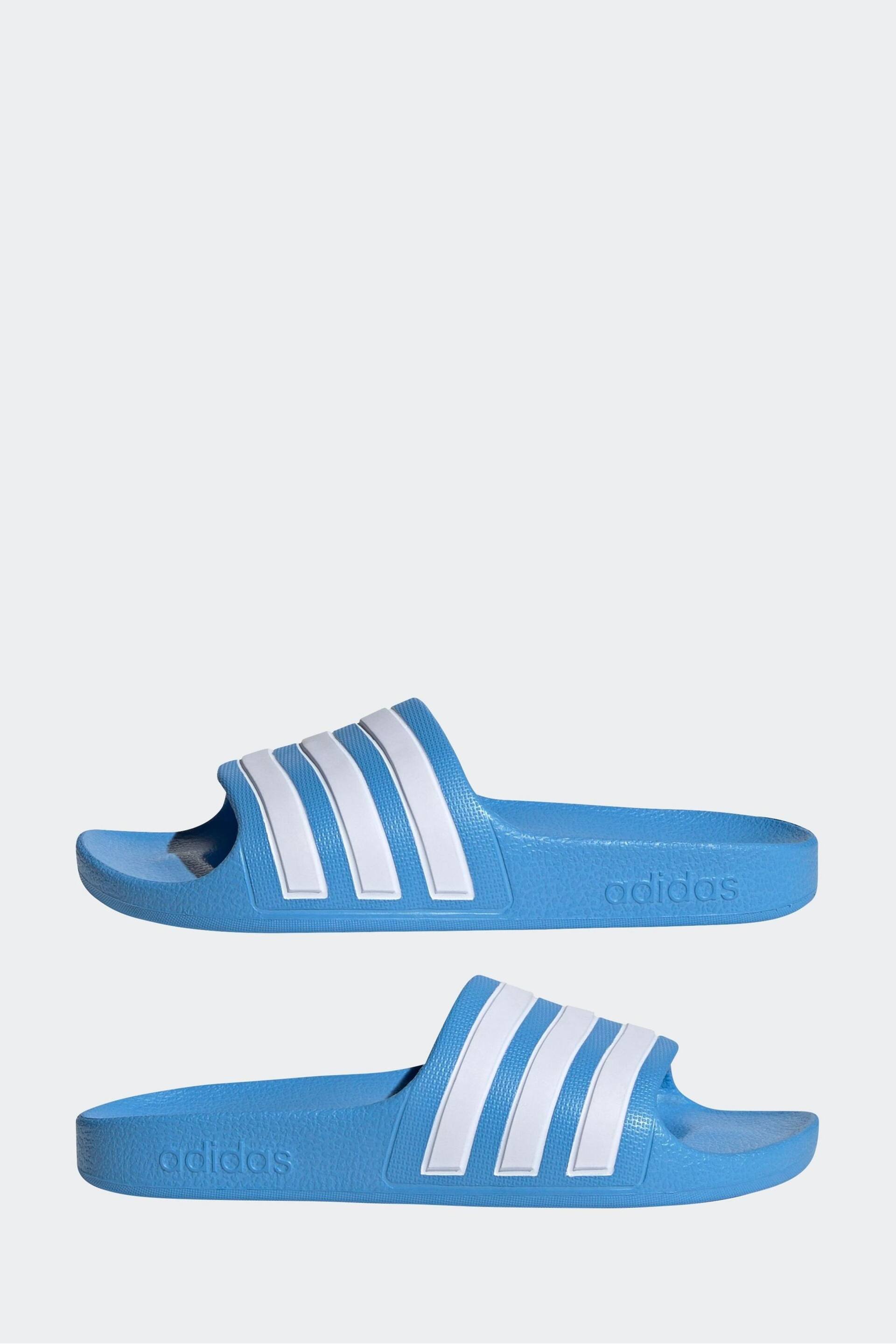 adidas Blue Adilette Youth Kids Sliders - Image 5 of 11