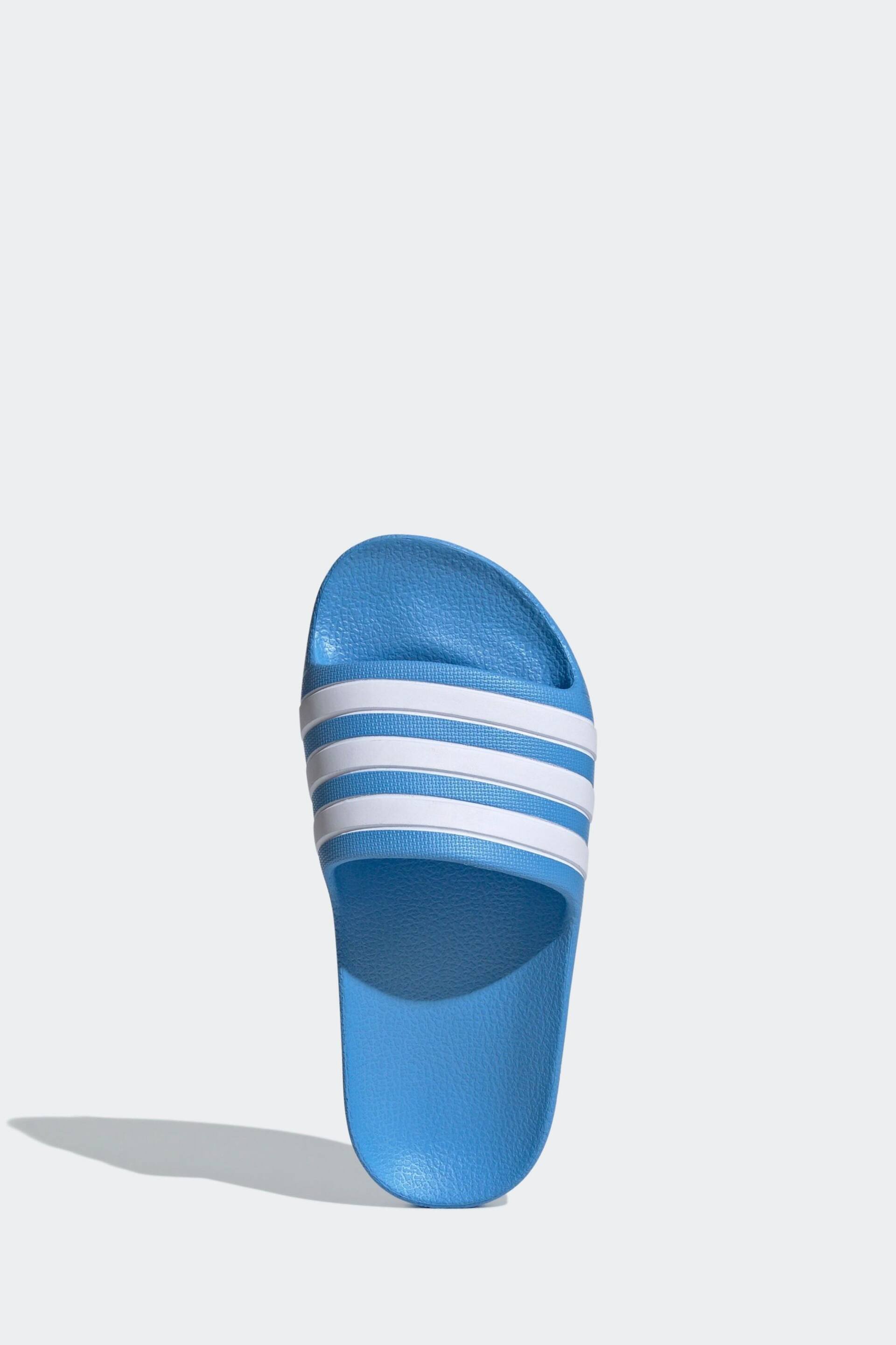 adidas Blue Adilette Youth Kids Sliders - Image 6 of 11