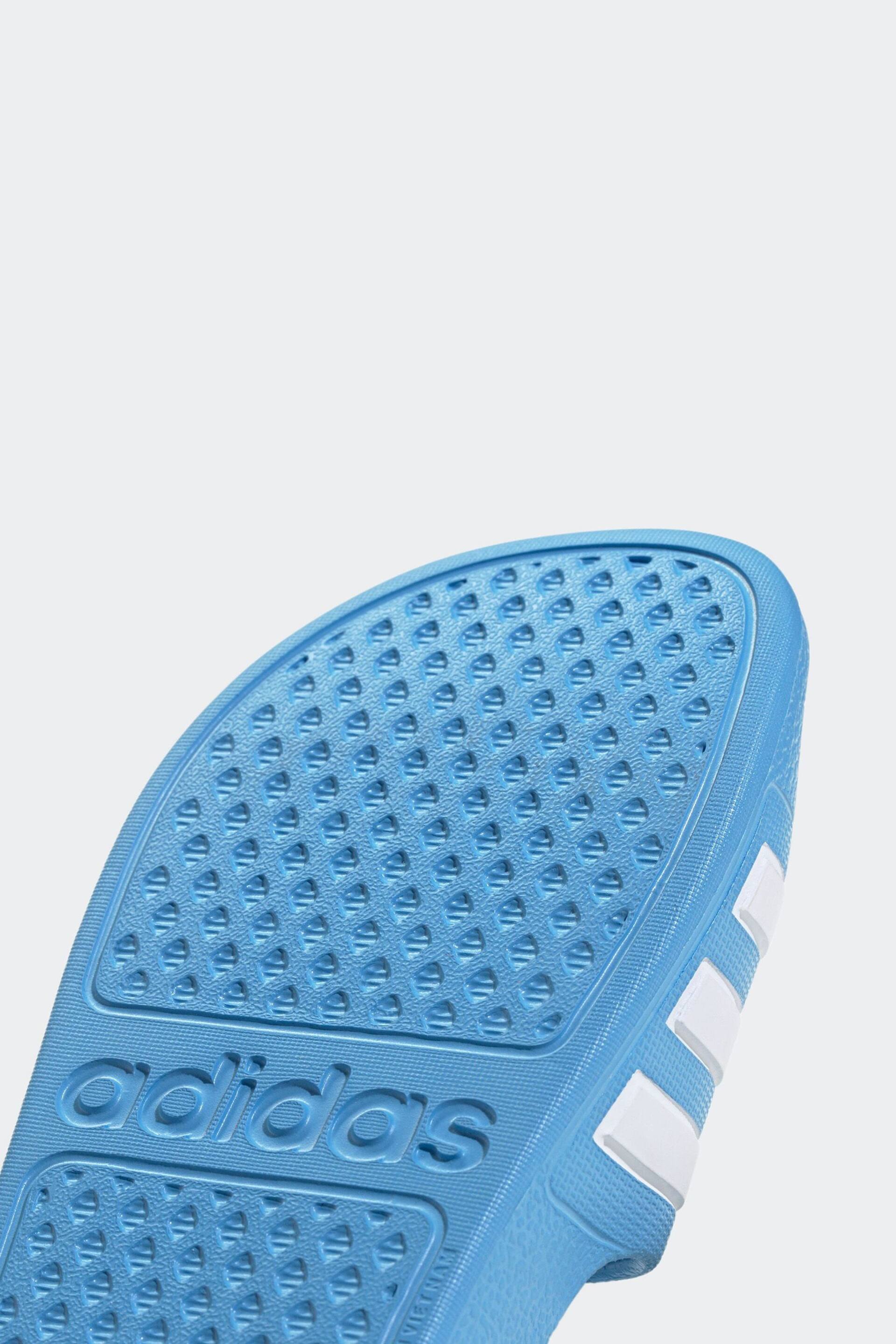 adidas Blue Adilette Youth Kids Sliders - Image 9 of 11