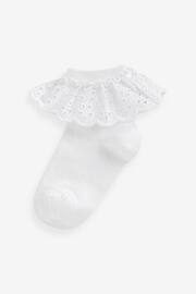 White Cotton Rich Ruffle Ankle Socks 2 Pack - Image 2 of 2